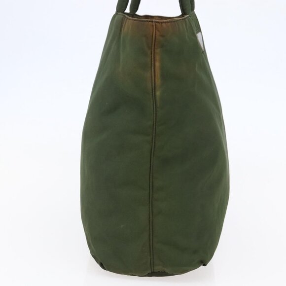 PRADA Tote Bag Nylon Khaki Silver Auth - Picture 4 of 15